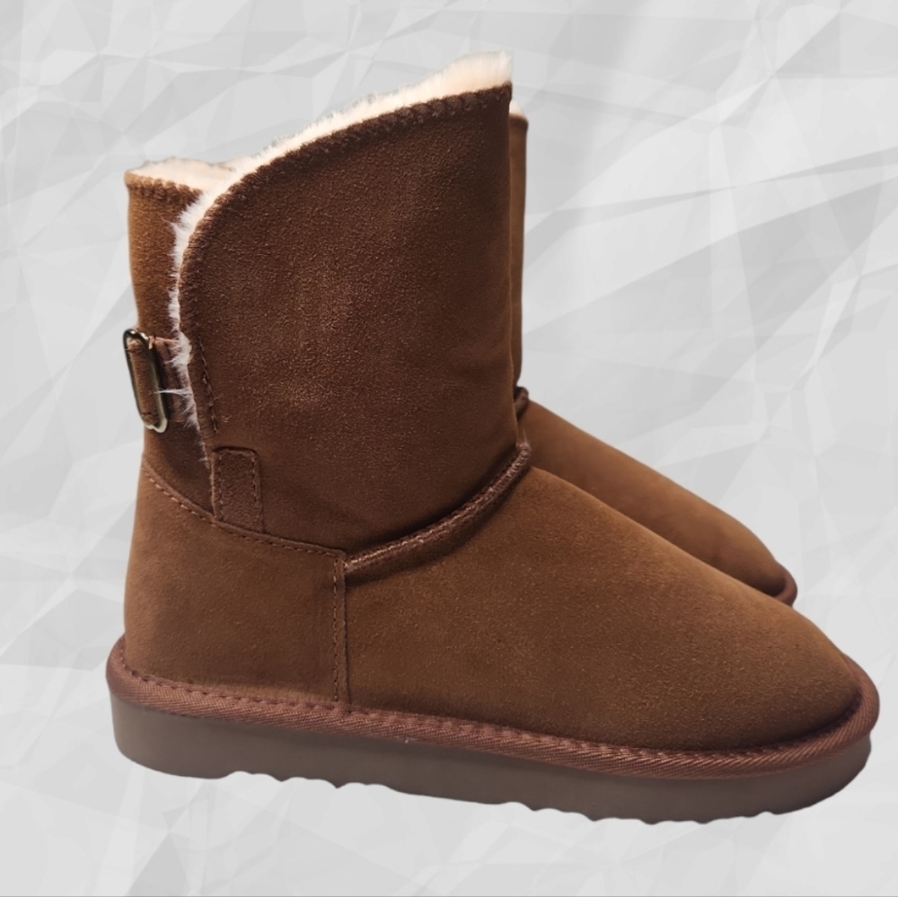 Style & Co's Teenyy Genuine Suede Boots Chestnut Size 8